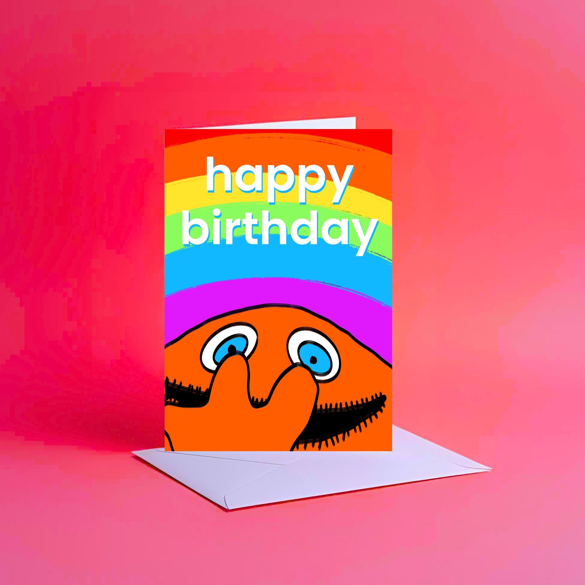 A6 Happy Birthday rainbow card