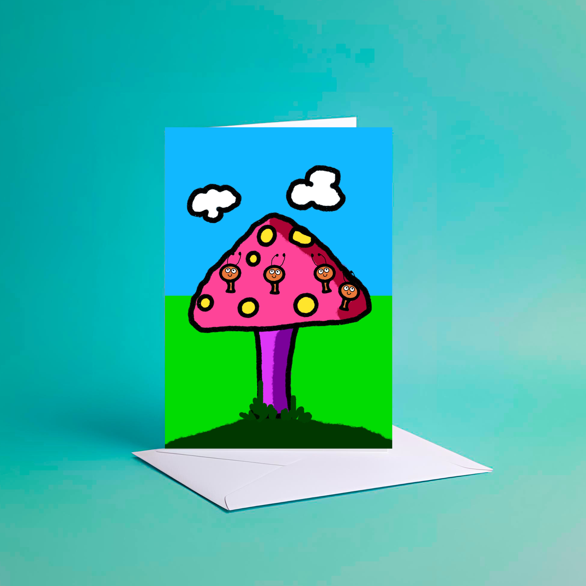 A5 mushroom madness + worm squad card