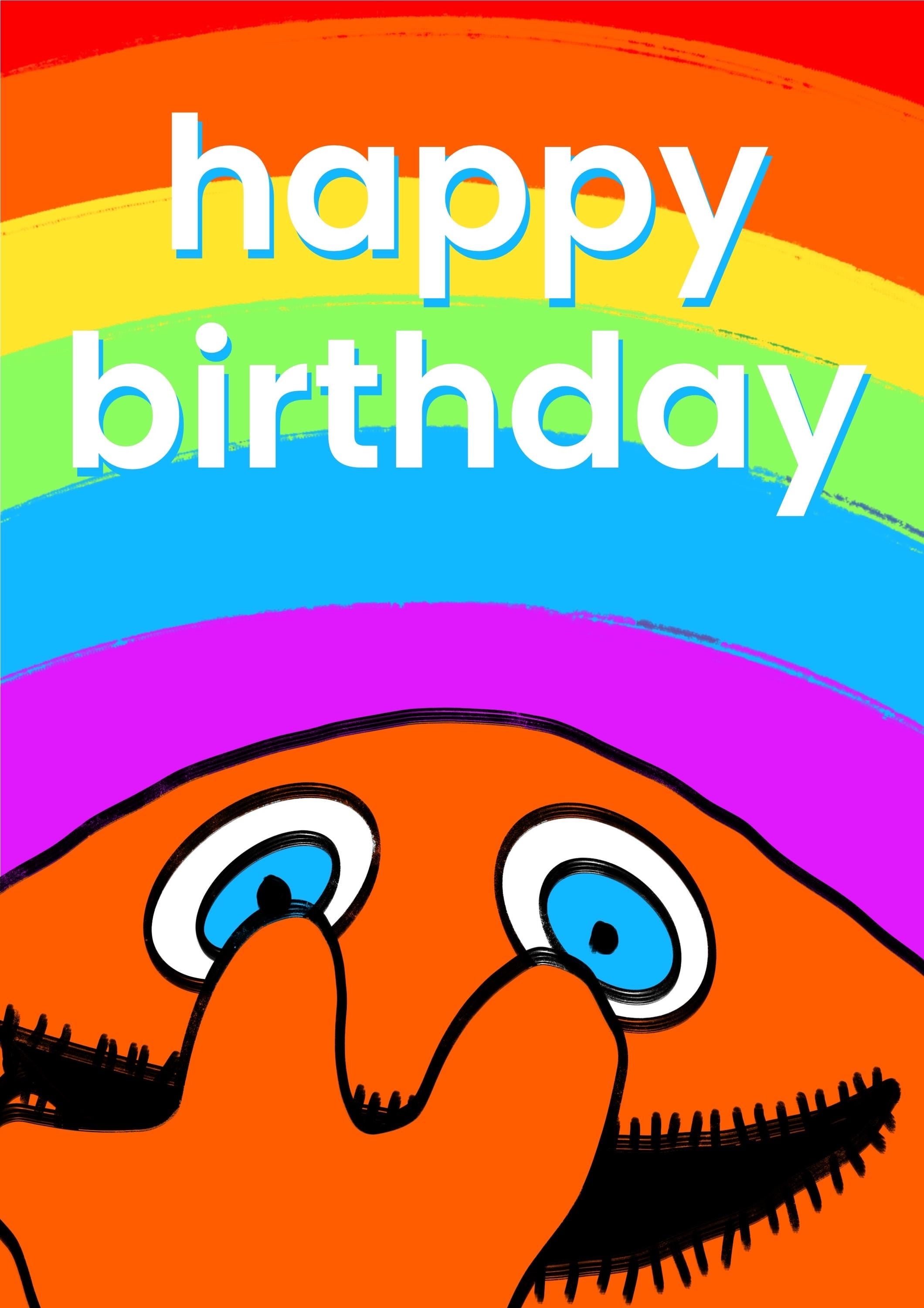 A5 Happy Birthday rainbow card
