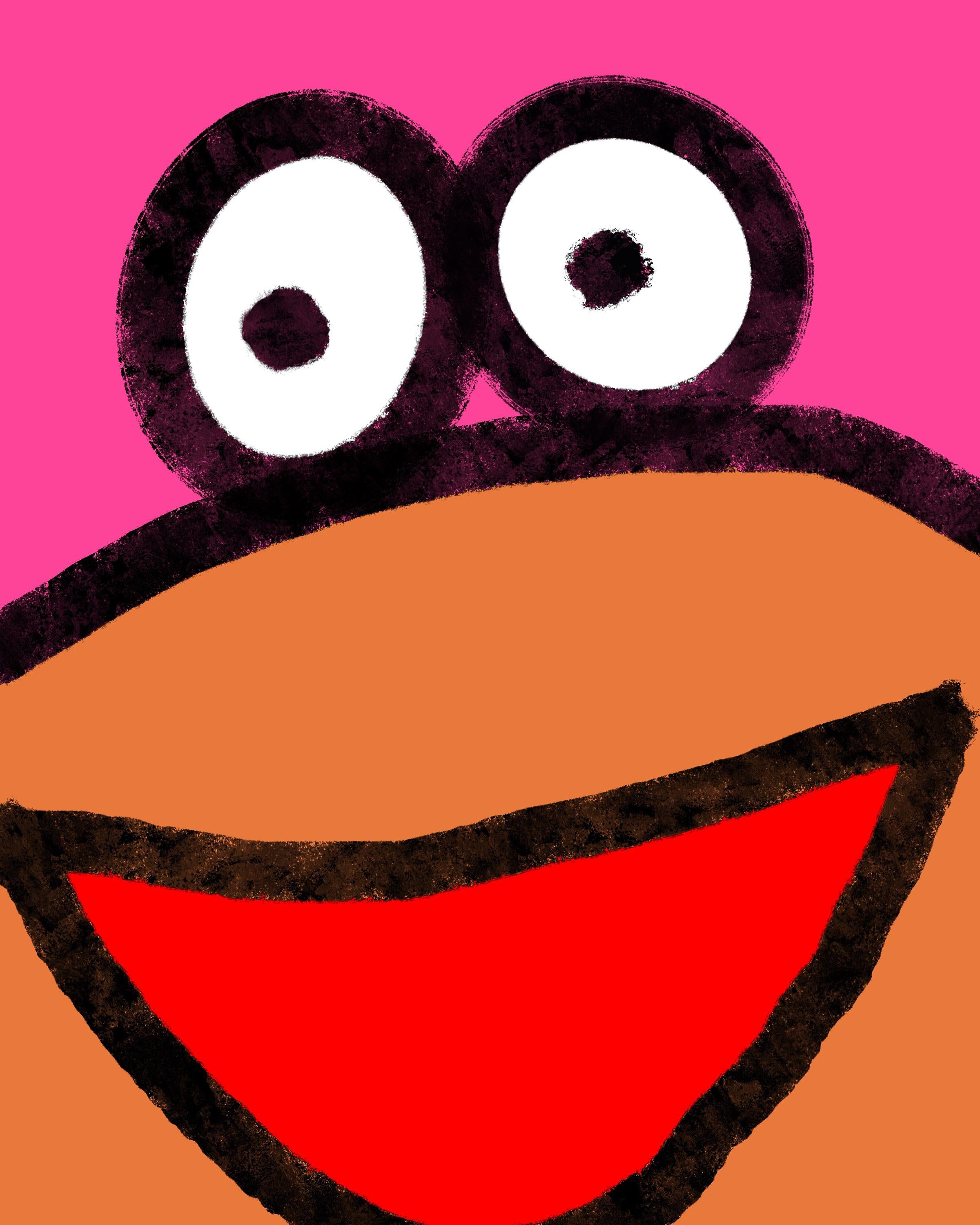 A6 Colourful 90s happy card, inspired by fraggle rock